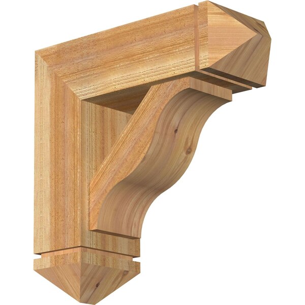 Ekena Millwork Funston Arts and Crafts Rough Sawn Bracket w/ Offset Brace, Western Red Cedar, 8"W x 24"D x 24"H BKT0806X24X24FST03RWR - main